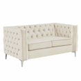 thumbnail image 3 of Morden Fort Modern living room furniture Loveseat with Deep Dutch Velvet Beige, 3 of 7