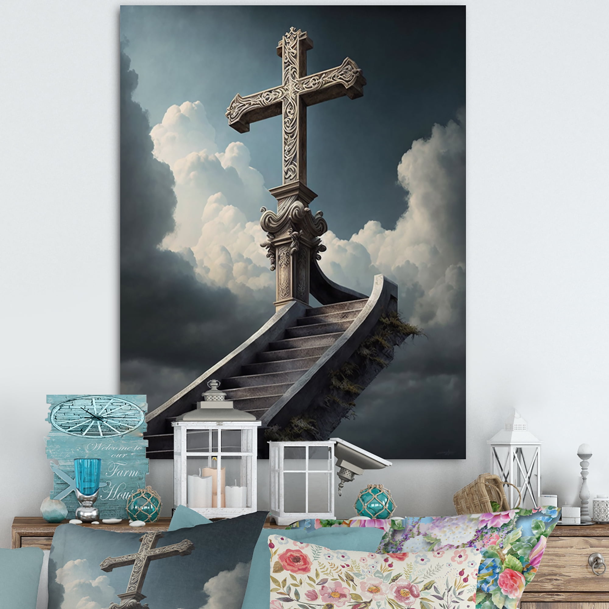 Designart Stairway To Nowhere Canvas Wall Art