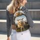 thumbnail image 5 of Disketp Cute Prairie Sheep Herd print Canvas Backpack Lightweight Travel Daypack Student Rucksack Laptop Backpack-Medium, 5 of 5