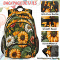 thumbnail image 2 of Herdesigns Sunflowers Flowers Summer Large Backpack Set with Lunch Box Lightweight Water Resistant Travel Laptop Backpacks Casual Daypacks for Women Men, 2 of 8