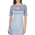 thumbnail image 4 of JS Collections Womens Satin Lace Sleeves Evening Dress Blue 10, 4 of 4