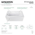 thumbnail image 5 of Aqua Eden VTAP543023L 54-Inch Acrylic Rectangular 3-Wall Alcove Tub with Arm Rest and Left Hand Drain Hole in Glossy White, 5 of 7