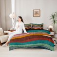 thumbnail image 4 of Feelyou Retro Stripes Twin Bedding Sets 7pcs, Abstract Line Bedding Comforter Set, 4 of 7