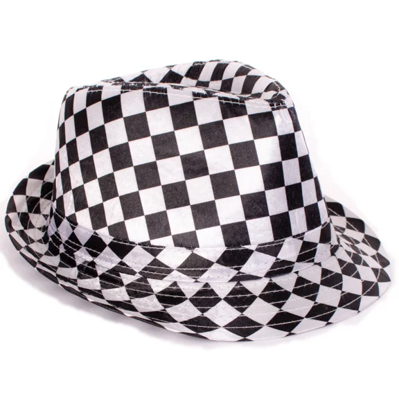 1920S Gangster Mob Boss Costume Checkered Halloween Polyester Fedora, For Men...