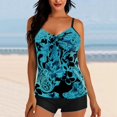 thumbnail image 2 of Gibobby Bañador de Bikini Bikini con tirantes para mujer, traje de baño sexy de playa dividido, conjunto de trajes de baño con estampado digital, conjunt(Azul,M), 2 of 5