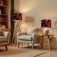 thumbnail image 6 of Vintage Lampshades 2 Pack Abstract Red Black Marble Design Gold Accents 13"x13"x10" Light Shade for Table Lamps Floor Lamp Shades Lampshade Replacement Easy Assembly Moody Burgundy Decor, 6 of 8