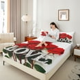 thumbnail image 4 of Castle Fairy Red Floral Rose Twin Sheet Sets,Romantic Flowers Bedding, 4 of 7