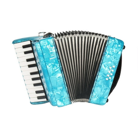 - 22-Key 8 Bass Piano Accordion with Straps Gloves Cleaning Cloth Educational Music Instrument for Students Beginners Childern