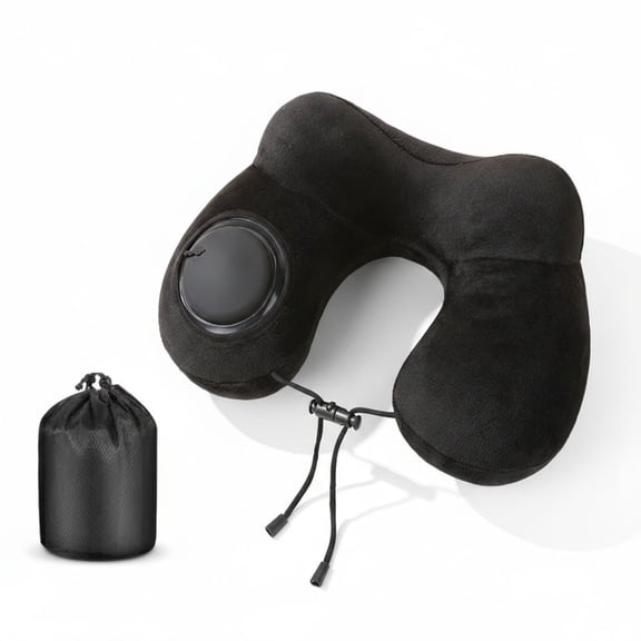 Travel Neck Pillow, Inflatable Soft Pillow with Free Storage Bag, for Plane Train Road Trip Use