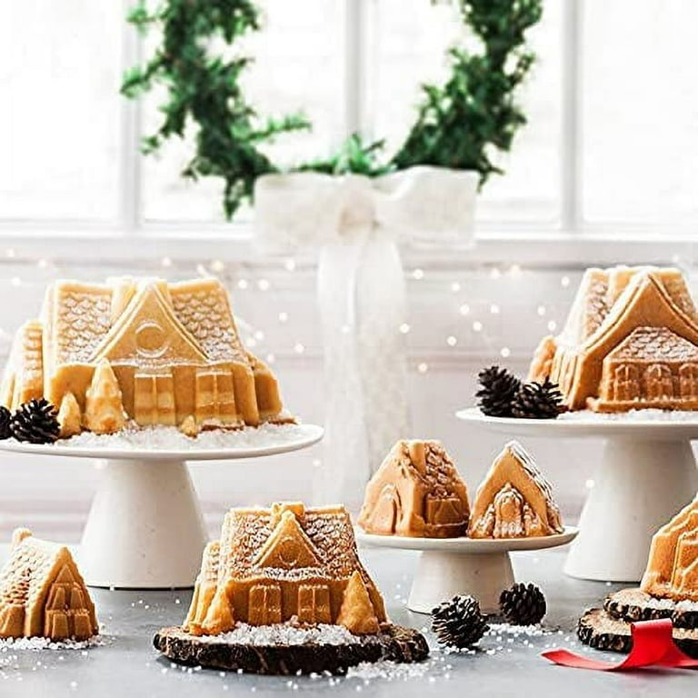 Nordic Ware Cozy Village Gingerbread House, 6 Cups, Silver Cozy Village Baking  Pan 