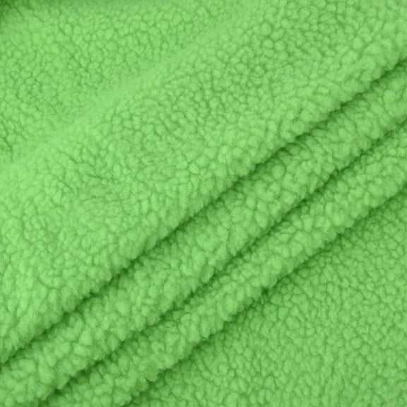 NAMZI 1 Yard x 63in Plush Fleece Fabric, Lambskin-Like Faux Fur Material, Thermal Lined for DIY Sewing & Handmade Crafts, Green