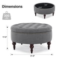 thumbnail image 3 of JURANYAZHU 31.5 Inch Oversized Storage Ottoman, Upholstered Storage Seat, with Reversible Lid, Multifunctional As a Coffee Table, Linen Fabric, for Living room,Bedroom,Dark Gray, 3 of 6