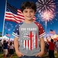 thumbnail image 2 of Ymyiu Kids 250 Shirt Boys 250 Anniversary USA Shirt Vintage 250 Years America Shirt Short Sleeve Celebration Patriotic Flag 1776-2026 Tshirt 1-2T, Light Gray, 2 of 3