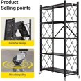 thumbnail image 5 of Storage Shelving Unit, 5-Tier Foldable Storage Shelves Wire Shelving Unit Adjsutable Shelf Heavy Metal Shelf, 397lbs Capacity Standing Racks Organization, 5 of 6