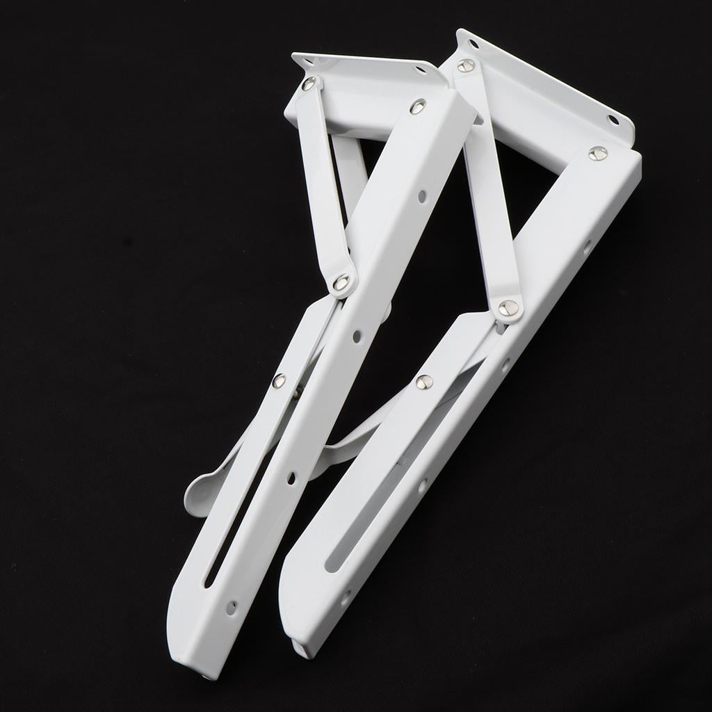 WLPZXP 2 Pieces Folding Shelf Brackets K Type Spring Steel Brackets Shelf Hardware 10inch