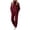 Red, variant on Atkumj Knit Sets Two Piece Women Stylish Ribbed Mock Neck Long Sleeve and Wide Leg Pants Suits 2 Piece Set Casual Loose Solid Color Two Piece Sets for Women Fall S
