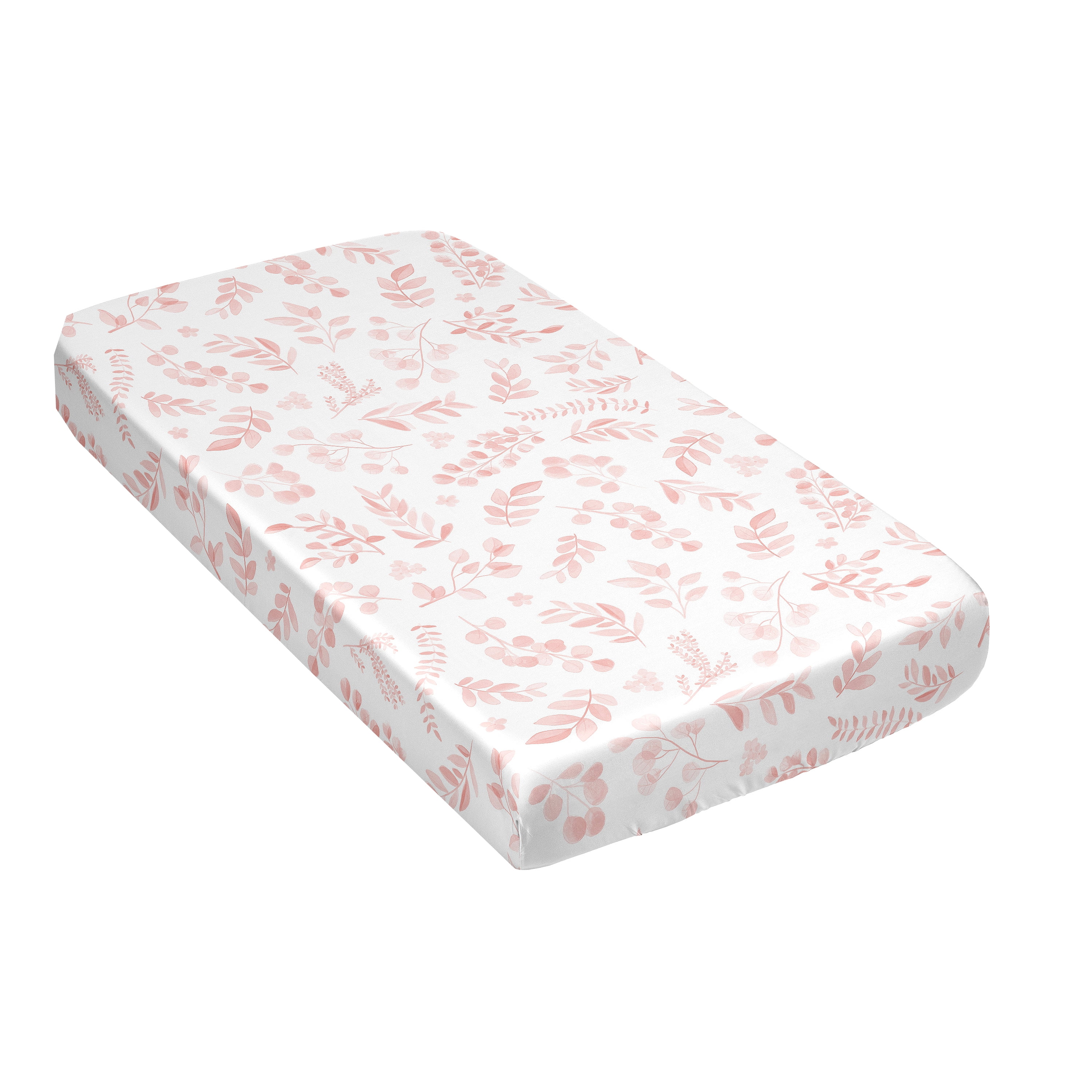 Sweet Jojo Designs Botanical Blush Pink Girl Satin Fitted Crib Sheet