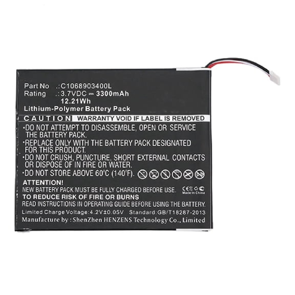 Batteries N Accessories BNA-WB-P5143 Tablets Battery - Li-Pol, 3.7V, 3300 mAh, Ultra High Capacity Battery - Replacement for Blu BT-D005L Battery