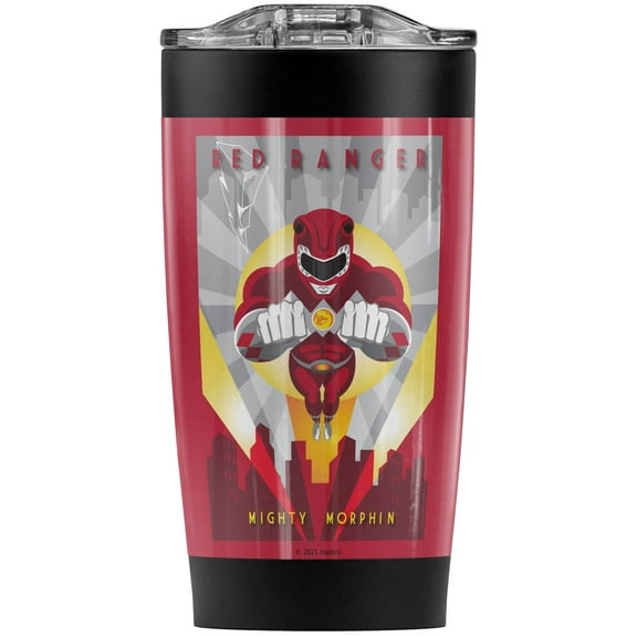 Power Rangers/Red Deco Stainless Steel Tumbler 20 oz Coffee Travel Mug/Cup, Vacuum Insulated & Double Wall with Leakproof Sliding Lid | Great for Hot Drinks and Cold Beverages