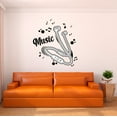 thumbnail image 1 of Music Wall Decal Earphones Silhouette and Musical Notes Bedroom Wall Decal for Girls Instrument Cute Themed Room Décor - Size: 27 In x 30 In, 1 of 5