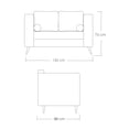 thumbnail image 2 of Sofá Berlín 2 Plazas Sillón Tela De Lino Moderno Minimalista (Gris oscuro) ilios innova berlin 2 plazas gris oscuro, 2 of 8