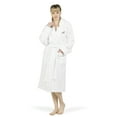 thumbnail image 4 of Authentic Hotel and Spa  White Unisex Turkish Cotton Waffle Weave Terry Bath Robe with Black Script Monogram M S/M, 4 of 5