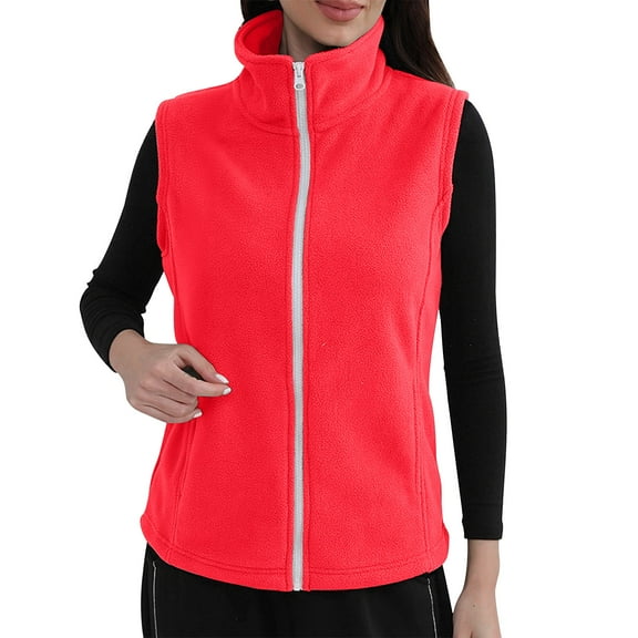 zejinsd Hooded Fleece Vests for Women Double-Faced Velvet Thermal Sleeveless Comfy Lightweight Jackets
