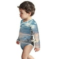 Adobk Moonlit Sea Sailboat Print Baby LongSleeve Bodysuit Baby Clothes