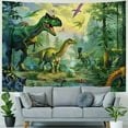thumbnail image 4 of BCIIG  Dinosaur Tapestry Wall Hanging Wild Anicient Animals Wall Tapestry Jurassic Hand Painted Wall Decor for Kids Children Bedroom Living Room Dorm W90 x L71 Painting, 4 of 6