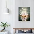thumbnail image 3 of COMIO Zen Canvas Wall Art White Lotus Flower Bloom in Water Picture Prints Wall Decor Framed Grey Painting for Yoga Spa Meditation Spiritual Room Decor (12x16in), 3 of 4