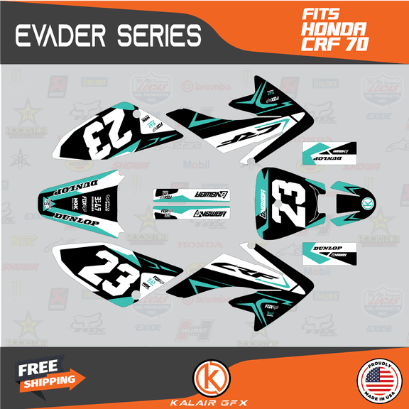 Kalair GFX Graphics Kit for Honda CRF70 (2004-2023) Evader Series