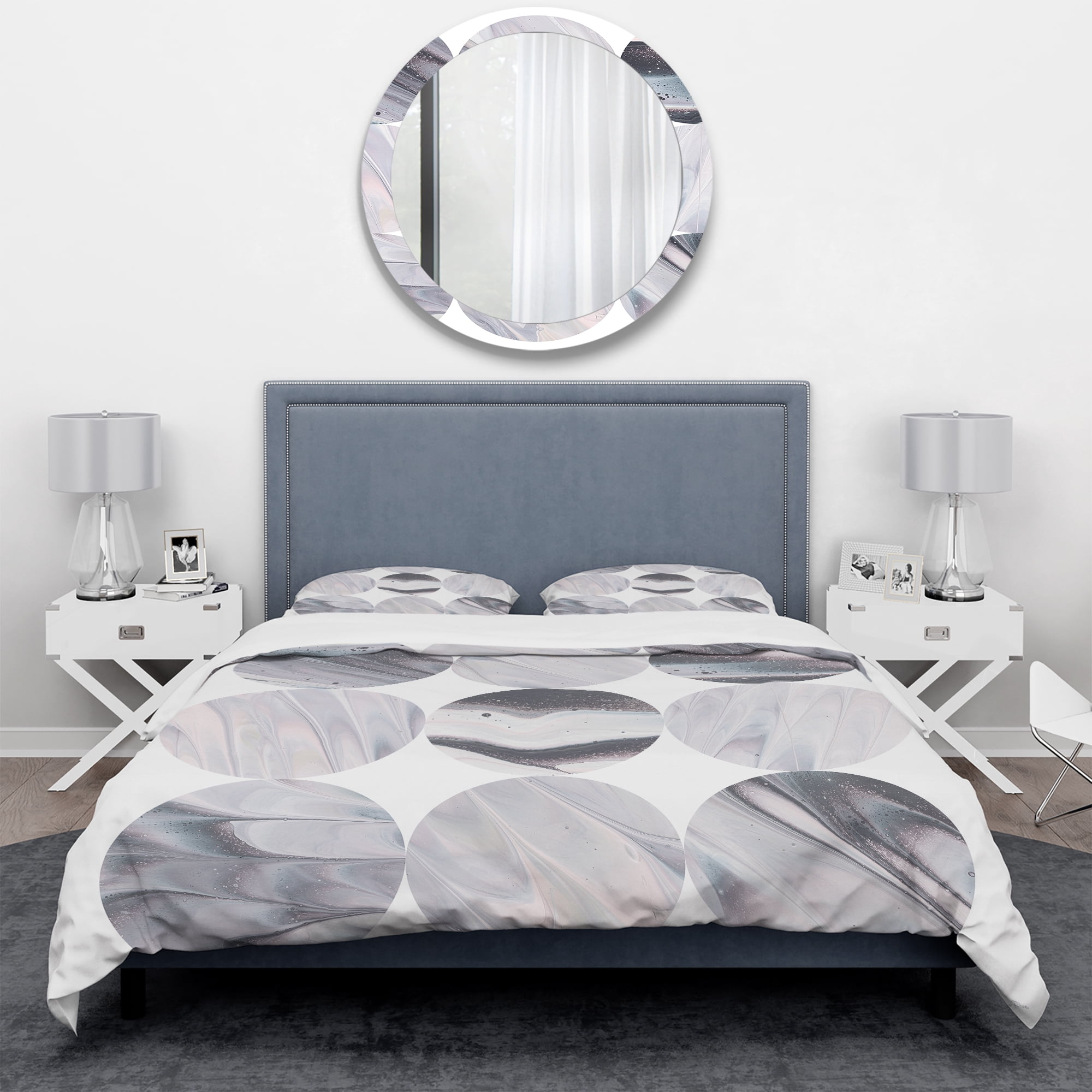 Designart 'Circle Marble III' Geometric Duvet Cover Set