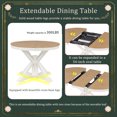thumbnail image 3 of Extendable Dining Table, Retro  Style Round Table with 12" Butterfly Leaf, Cross-Leg Base, Solid Wood Table for Dining Room, Kitchen, Living Room, Oak (Dining Chairs are NOT Included), 3 of 9