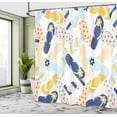 thumbnail image 4 of Ambesonne Summer Shower Curtain, Colorful Flip Flops Pattern, 69"Wx84"L, Mustard Peach, 4 of 4
