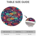 thumbnail image 6 of Fitted Tablecloth Bohemian Ethnic Floral Retro Boho chic, Waterproof Elastic Fitted Vinyl, Backed for Dining and Camping, 6 of 7