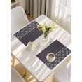 thumbnail image 5 of Boho Purple Flower Placemats Set of 8, Abstract Bohemia Pesley Floral Placemats for Dining Table, Place Mats for Kitchen Tabletop, Waterproof Wipeable Dining Table Mats Set, 5 of 9