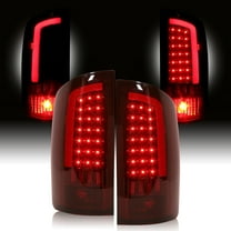 Kojem Tail Light LED Brake Turn Signal Lamp Taillight LH RH Pair Compatible with 2002-2006 Dodge Ram 1500/2003-2006 Dodge Ram 2500 3500 (Red Lens & Chrome Housing)