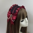 thumbnail image 1 of Nvzi Diadema con orejas de animales de anime y cascabeles, diadema, tocado, pinzas para el cabello (rojo), 1 of 1
