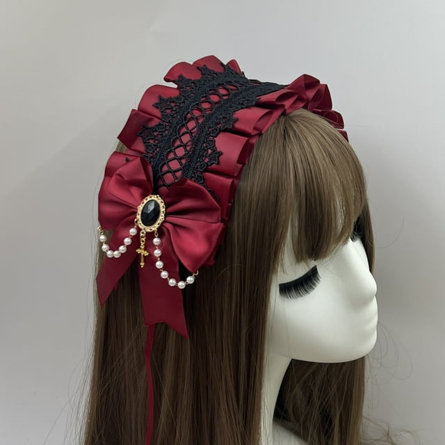 Nvzi Diadema con orejas de animales de anime y cascabeles, diadema, tocado, pinzas para el cabello (rojo)