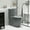 Light Gray, variant on Resenkos Toilet, Tall Toilet,1.1/1.60 GPF Dual-Flush One Piece Toilet, Soft Close 1000 Gram Map Flushing Score Toilet, Pink Flower
