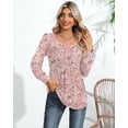 thumbnail image 3 of FUNING Women's Puff Long Sleeve Tunic Tops Pleated Crew Neck Blouses Dressy Casual Loose Fit Winter and Spring Shirts, 3 of 6
