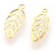 thumbnail image 2 of 10 colgantes de hojas de acero inoxidable 304 para la creación de joyas DIY, color dorado, 2 of 2