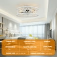 thumbnail image 4 of Oaks Aura 20 inch Low Profile Caged Ceiling Fan bladeless Reversible&nbsp;Flush Mount Ceiling Fan with Remote Control, 4 of 6