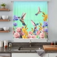 thumbnail image 5 of Teal Green Hummingbirds Sheer Curtains 54 Inches Long, Spring Flowers Plant Light Filering Curtains, Breathable Simi Curtain Privacy Drapes for Kitchen Bathroom Lightweight Small Window Treatment, 5 of 9
