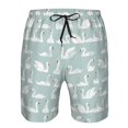 thumbnail image 3 of Logiee White Swan Print Mens Swim Trunks Quick Dry Board Shorts,Breathable Hawaii Beach Shorts Swimwear Bathing Suits-XX-Large, 3 of 6