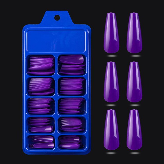 Uñas postizas profesionales, bailarina larga, acrílica francesa, para decoración de uñas, 18 colores, 100 Uds. Gao Jinjia LED