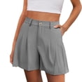 thumbnail image 2 of Delayuji Women Wide Leg Shorts Button Waist Tailored Shorts With Pockets Summer Business Casual Outfits for Women Vacation Short Daily Wear, 2 of 6