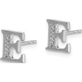 thumbnail image 2 of 14K White Gold Diamond Initial E Earrings (8 X 8) Made In India em4170e-003-wa, 2 of 5