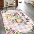 thumbnail image 3 of Easter Gnomes Area Rugs Collection 3'x5', Watercolor Floral Daisy Eggs Spring Pink Plaid Non Slip Indoor Rectangle Throw Runner Rug Floor Mat Carpet for Living Room Dining Table Bedroom Nursery, 3 of 9