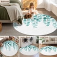 thumbnail image 5 of Round Rugs 3Ft, Turquoise Eucalyptus Leaves Round Area Rug Washable Indoor Throw Carpet, Watercolor Floral Leaf Small Non Slip Circle Rug for Bedroom Living Room Home Decor Aesthetic, 5 of 8